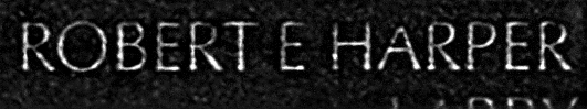 Harper's name inscribed on the Wall